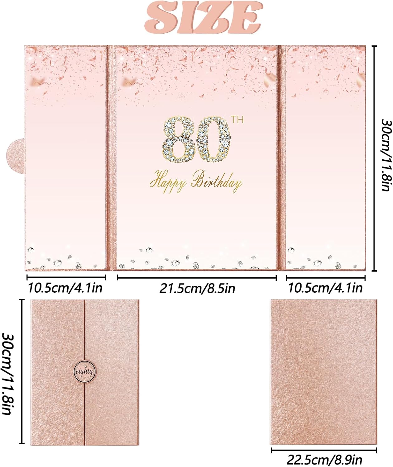 Crenics Rose Gold 70th Birthday Decorations, Creative 70th Birthday Guest Sign in Book Alternative, Large 70th Birthday Signature Book 12" x 18", Great 70 Years Old Birthday Gifts for Women - PuriLite