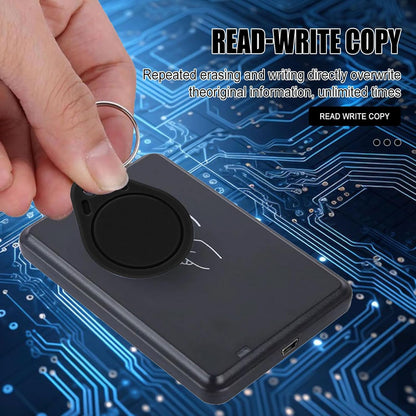 RFID Key Fobs 125KHz 50 PCS, T5577 Proximity ID Tag Rewritable Keypad Card Door Lock Entry Access Control System Fob Tag Wholesale (Black)