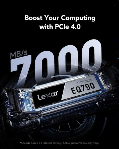 Lexar EQ790 2TB SSD M.2 2280 PCIe Gen4x4 NVMe 1.4, Blazing Speeds Up to 7000MB/s Read 5000MB/s Write for Intense Workloads & PS5 PC Gaming, High Performance Internal Solid State Drive