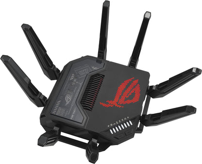 ASUS ROG Rapture WiFi 6E Gaming Router (GT-AXE16000) - Quad-Band, 6 GHz Ready, Dual 10G Ports, 2.5G WAN Port, AiMesh Support, Triple-Level Game Acceleration, Lifetime Internet Security, Instant Guard