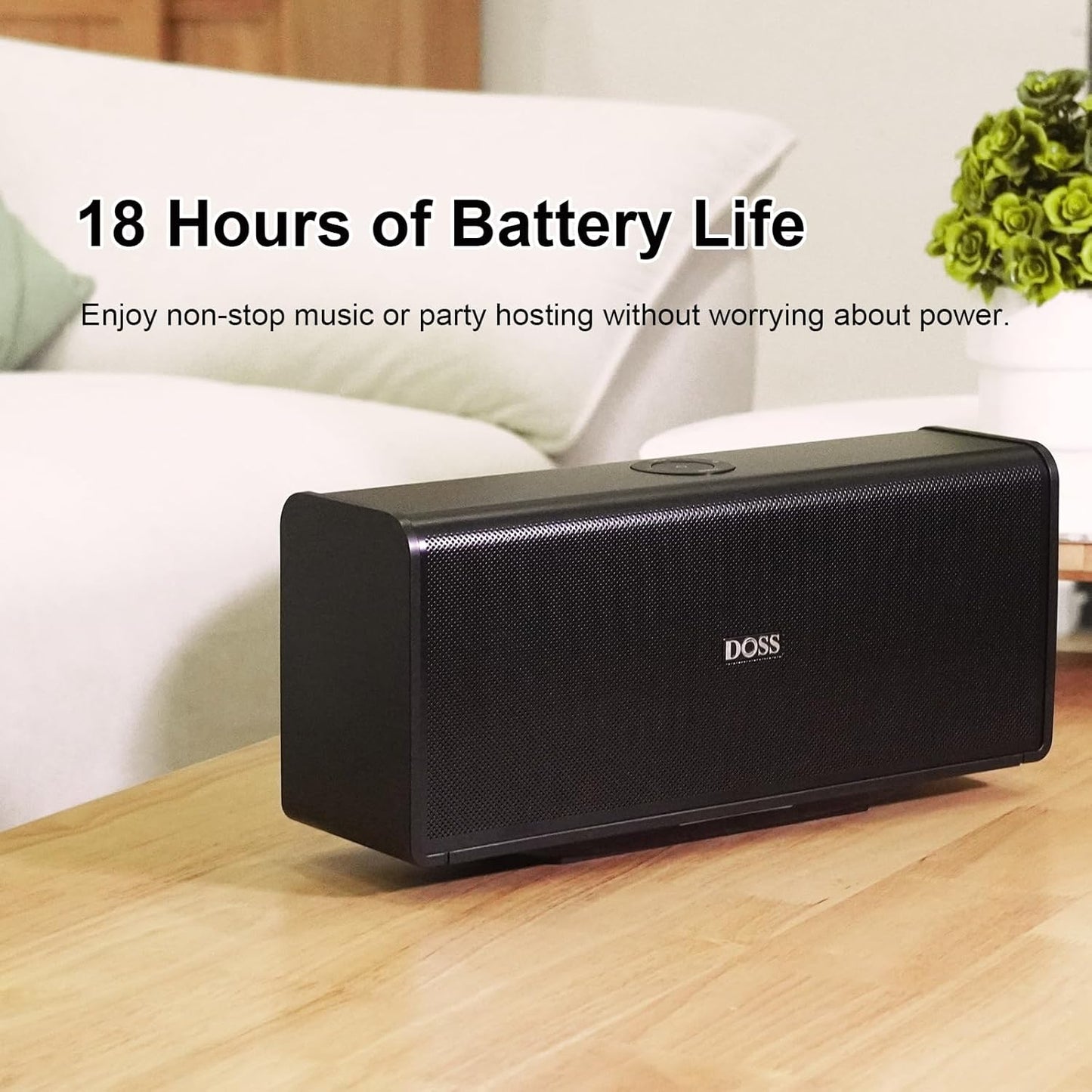 DOSS SoundBox Ultra Bluetooth Speaker with 2.1 Sound Channel Audio, 80W Superior Sound with Deep Bass, Two DSP Technologies, 18H Playtime, BT 5.3, Wireless for Home, Office, Bedroom-Gold