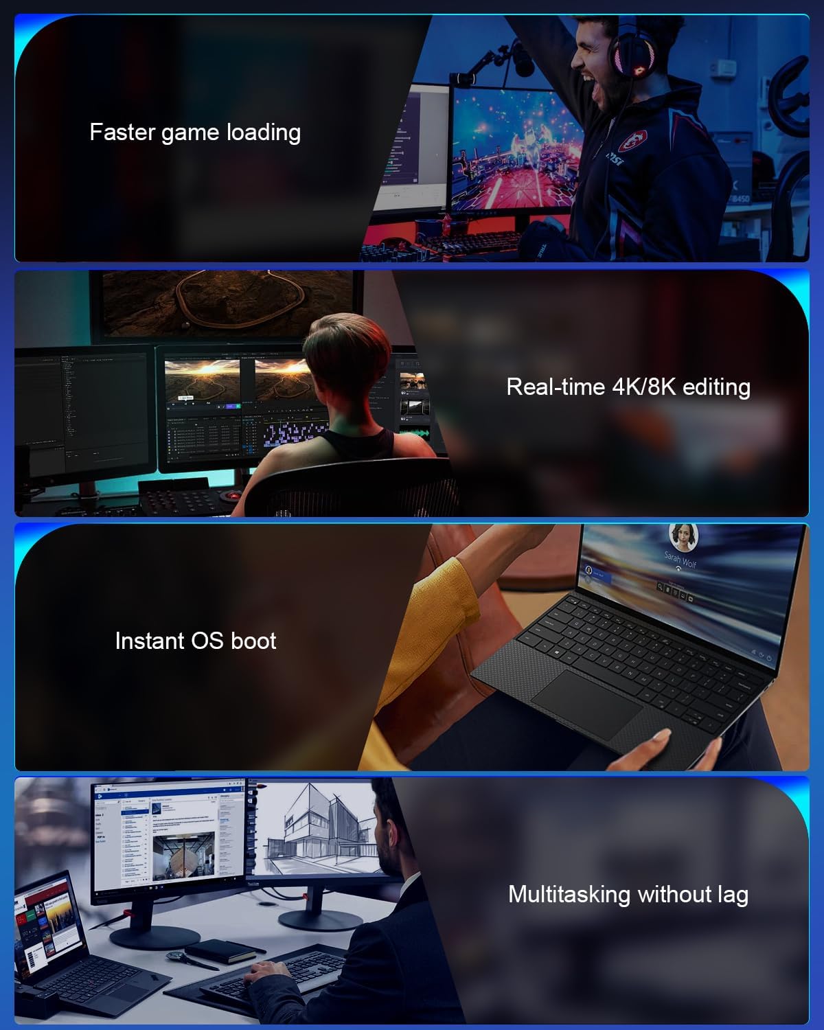 OSCOO 1TB NVMe SSD – M.2 2242 PCIe Gen4x4 Internal Solid State Drive, Up to 5400MB/s Read & 4900MB/s Write, 3D NAND, Compact High-Speed Storage for Ultrabooks, Mini PCs, Embedded Systems - ON1000B