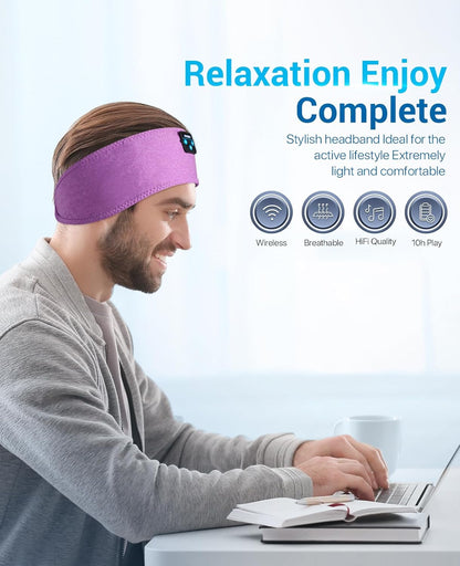Sleep Headphones Bluetooth Headband, Voerou Wireless Sleeping Headphones Earbuds Sleep Mask with Stereo Speakers-Cool Tech Gadget for Men Women,Perfects for Sleep Workout Running Yoga Travel Insomnia
