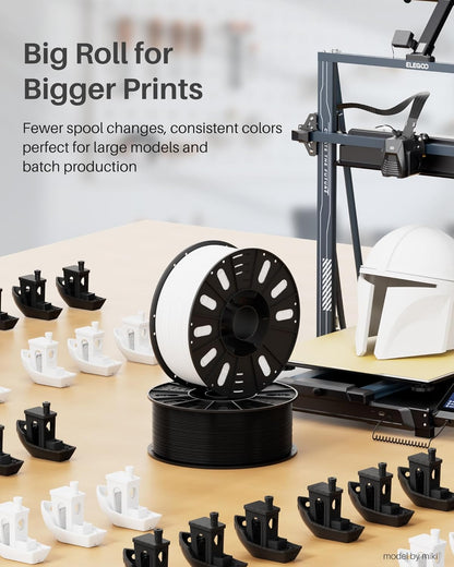 ELEGOO Rapid PETG Filament 1.75mm Black 1KG, 3D Printer Filament Max 600 mm/s High Speed Printing, Dimensional Accuracy +/- 0.02 mm Fit Most FDM Printer 1kg Cardboard Spool