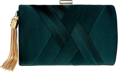 Women's Evening Bag Clutch Purses Tassel Crossbody Bags for Wedding Prom Night out Party