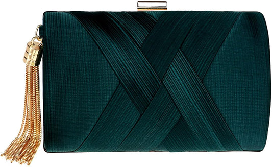 Women's Evening Bag Clutch Purses Tassel Crossbody Bags for Wedding Prom Night out Party