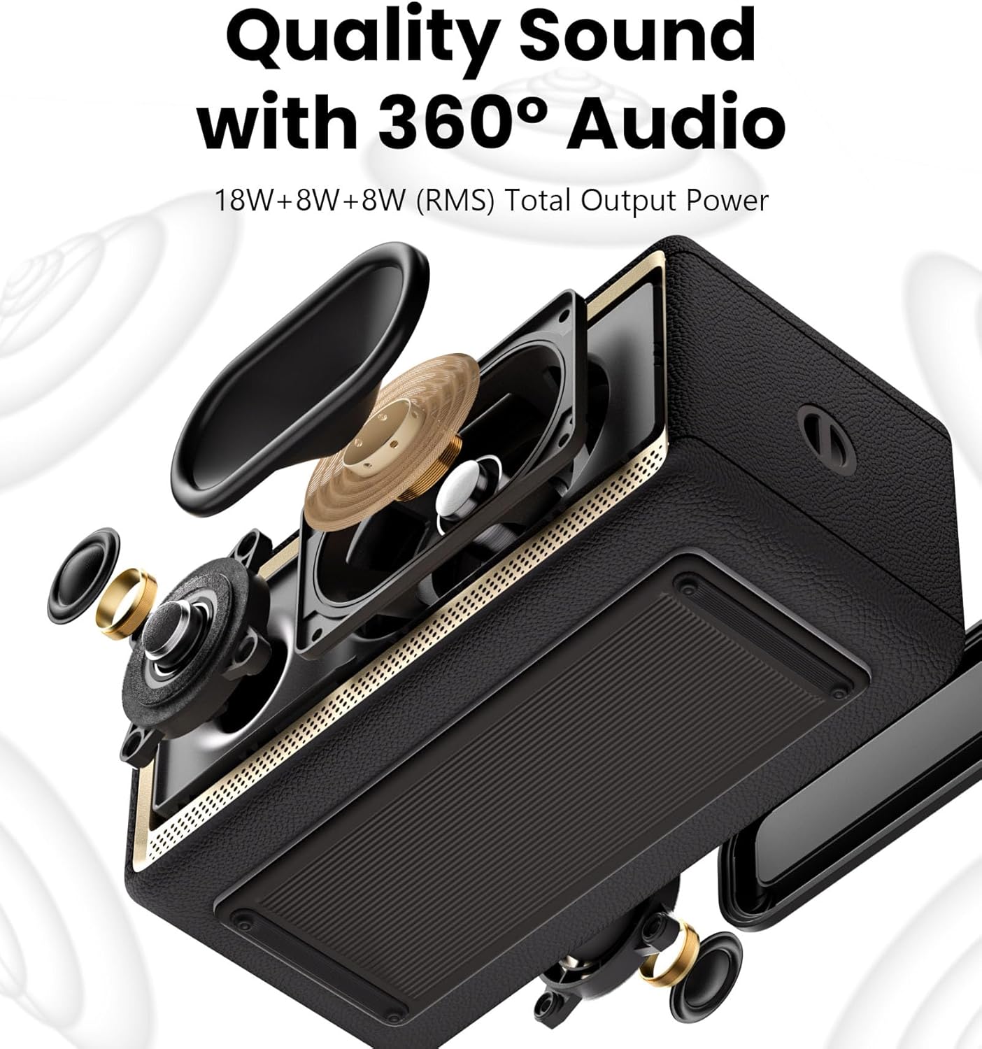 Edifier ES60 Portable Bluetooth Speaker, 34W RMS, Wireless Speaker with 360° Audio, Ambient Lights, 9 Hours Playtime, Bluetooth 5.4 Stereo Pairing, IP66 Dustproof and Waterproof, Ivory