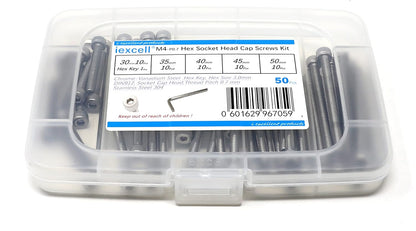 iexcell 25 Pcs M6 x 20mm Thread Pitch 1 mm Stainless Steel 304 Hex Socket Head Cap Screws Bolts Kit