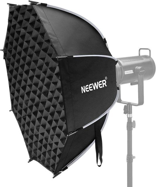 NEEWER 35.4'' Octagonal Softbox, Quick Release Parabolic Soft Box with Bowens Mount, Diffusers, Grid, Bag Compatible with Aputure 120d Compatible with Godox SL60w NEEWER Q4 AS600B CB300B Q300, NS92P