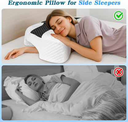 Side Sleeper Pillow with Arm Hole, Shoulder Relief System, Newly Upgrade Arm Pillow for Neck and Shoulder Pain, Premium Memory Foam, Suitable for Side, Back and Stomach Sleepers - Grey