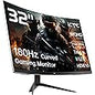 KOORUI 32 inch Curved Gaming Monitor - QHD (2560 x 1440) 2K Display, 170Hz 144Hz Monitors, 1500R Curvature, 1ms, HDR10, Adaptive Sync, Tilt Adjustable, DisplayPort HDMI, Black - 32E6QC