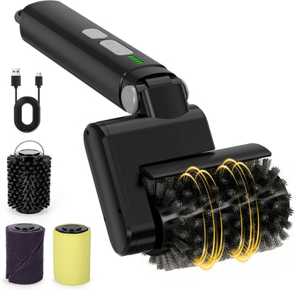 Electric Grill Brush for Outdoor, 3-in-1 Cordless Rotary Grill Brush | 3 Adjustable Speeds & Angles, 3 Replaceable Heads, 150-Minutes Long Runtime Grill Cleaning Brush for BBQ Grates