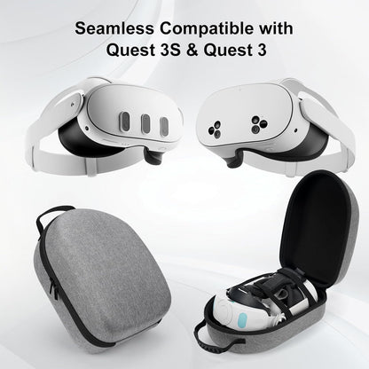 Dreaazhi Hard Carrying Case Compatible with Meta Quest 3S/Quest 3, Accessories VR Gaming Headset with Elite Strap, Touch Controllers, Ultra-Sleek Design for Travel Storage