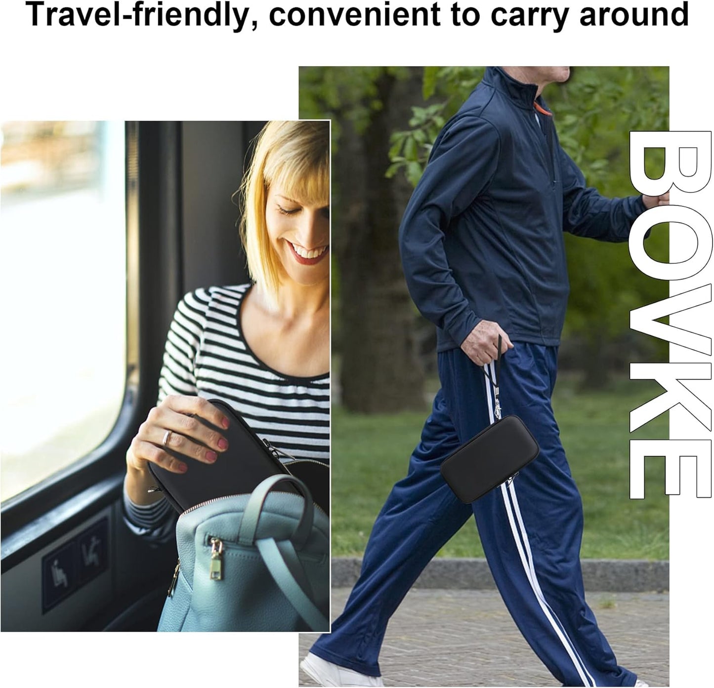 BOVKE Travel Case for RoamWiFi 4G LTE Mobile Hotspot Router, Worldwide Portable High Speed Hotspot, RoamWiFi Pocket Hotspot Holder with Mesh Pocket for Charging Cables, Black