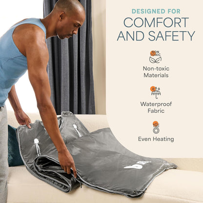Lifepro BioRemedy Plus Infrared Sauna Blanket –Heated Blanket for Relaxation, Portable Sauna Suit Wrap – Spa-Like Experience at Home with Thermal Wraps –Adjustable Temp (86–158°F) & Time