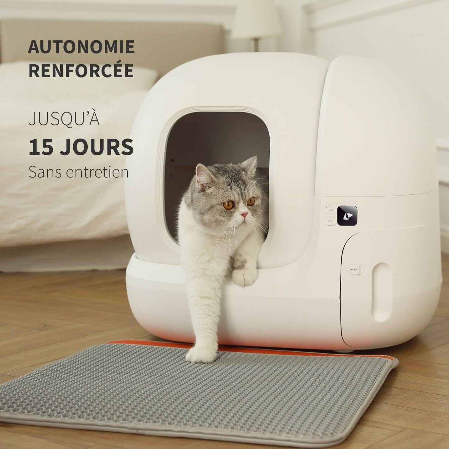 PETKIT Extra Large Self-Cleaning Cat Litter Box for Multi Cats - 76L, Automatic Strong Odor Eliminator, xSecure Integrated Safety Protection/APP Control Smart With Liner