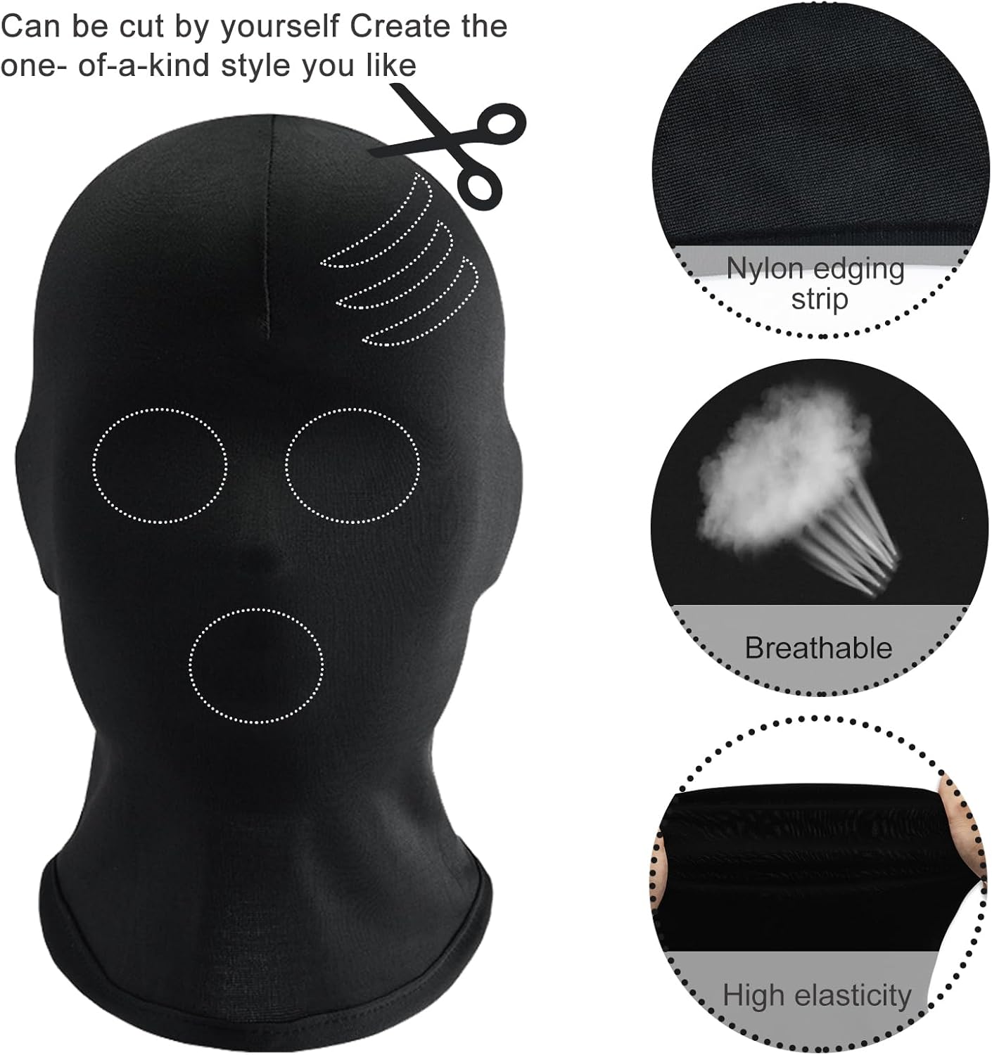 3 PCS cosplay costume, full face mask Halloween Faceless Mask gloves set full finger spandex cosplay gloves halloween cloak
