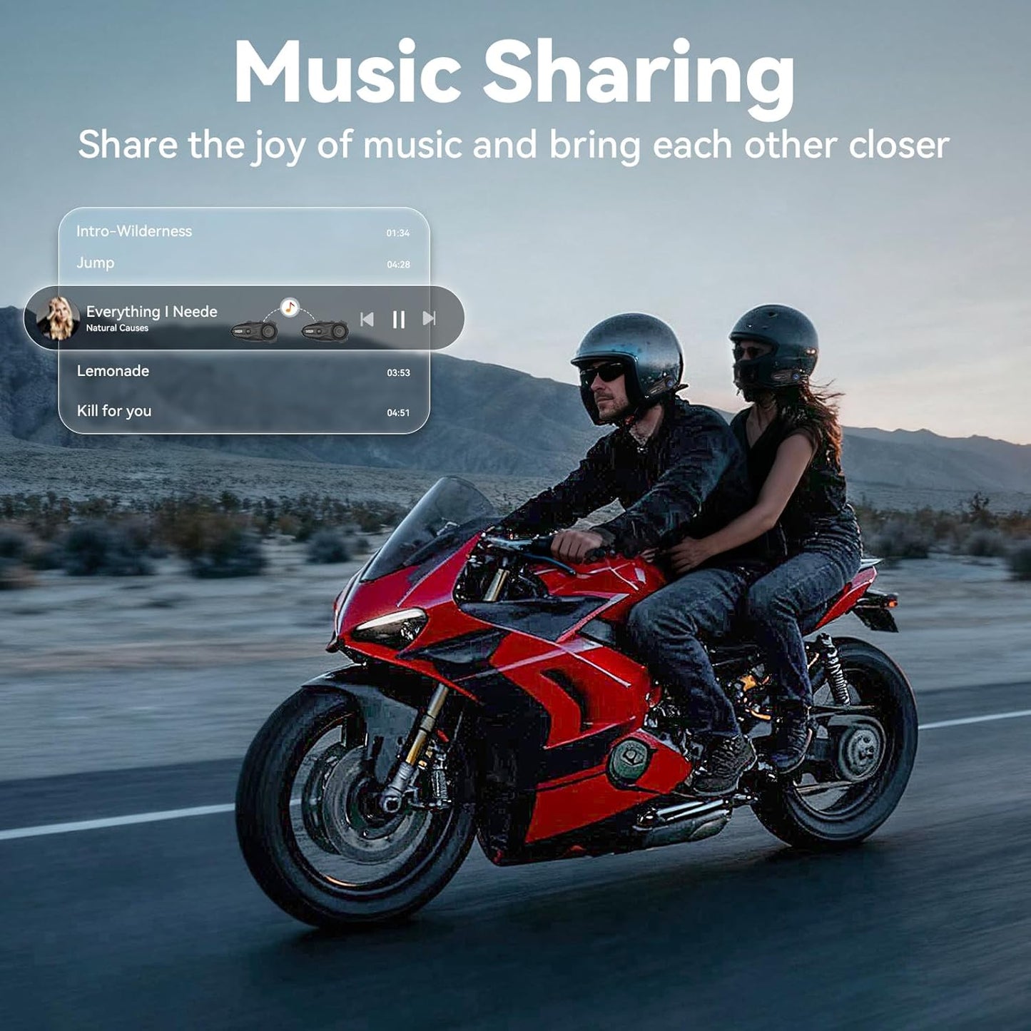 XGP X10 Mesh Motorcycle Bluetooth Headset – 10 Riders Group Intercom 3000m Range, Bluetooth 5.3 Helmet Communication System with Audio Multitasking, Music Sharing & IP67 Waterproof (2 Pack)