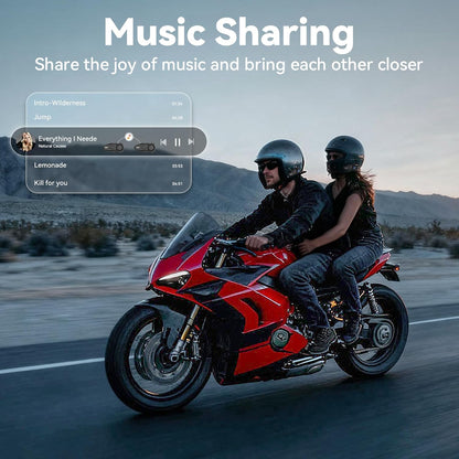 XGP X10 Mesh Motorcycle Bluetooth Headset – 10 Riders Group Intercom 3000m Range, Bluetooth 5.3 Helmet Communication System with Audio Multitasking, Music Sharing & IP67 Waterproof (2 Pack)