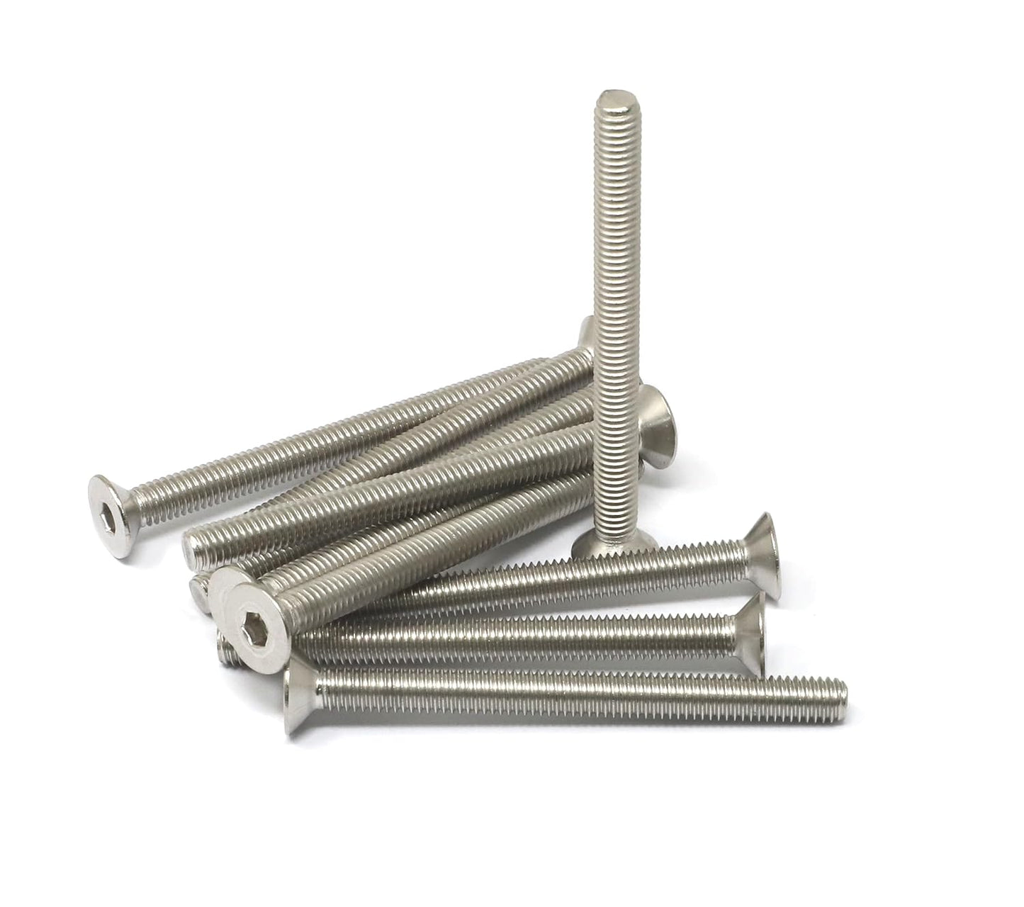 iexcell 5 Pcs M8 x 80mm Thread Pitch 1.25 mm Stainless Steel 304 Hex Socket Flat Head Cap Screws Bolts Kit