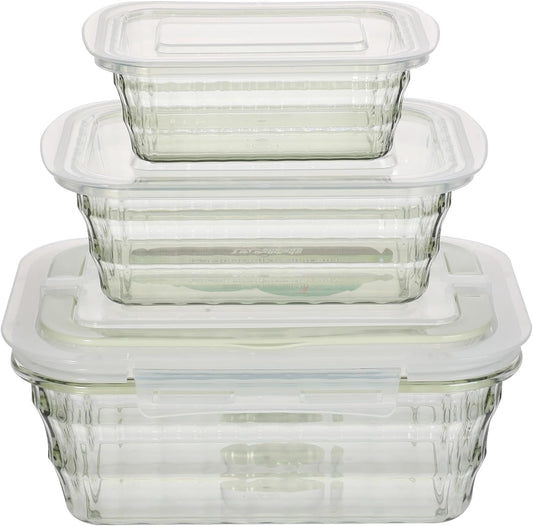 Taiuloo Set of 3 Food Storage Containers with Lids & Handle, BPA Free Plastic Meal Prep & Salad Bowl Containers To Go for Lunch, Salad Serving Bowls for Snack, Fruit, Veggie, Green
