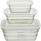 Taiuloo Set of 3 Food Storage Containers with Lids & Handle, BPA Free Plastic Meal Prep & Salad Bowl Containers To Go for Lunch, Salad Serving Bowls for Snack, Fruit, Veggie, Green