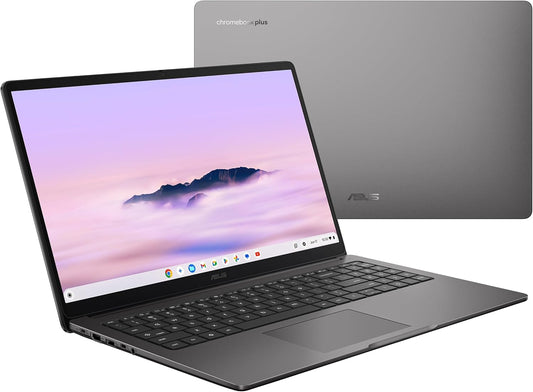 ASUS Chromebook Plus CX15, 15.6” 16:9 FHD (1920 x 1080) Anti-Glare Display, Intel® Core™ 3-N355 Processor, 128GB Storage, 8GB RAM, ChromeOS, Rock Grey, CX1505CTA-AS31-CB