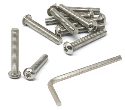 iexcell 50 Pcs M6 x 20mm Thread Pitch 1 mm Stainless Steel 304 Hex Socket Button Head Cap Screws Bolts Kit