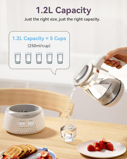 comfyer BK01 Bottle Warmer, Bottle Warmer with Night Light and Faster Cooling Fan, Instantly Water Warmer, Tea Kettle Electric with 6 Temperature Control Presets, Feed Baby More Easier and Healthier