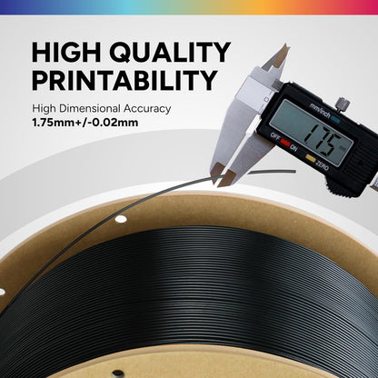 OVERTURE PLA Filament 1.75mm PLA 3D Printer Filament, 1kg Cardboard Spool (2.2lbs), Dimensional Accuracy +/- 0.02mm, Fit Most FDM Printer (Black 1-Pack)