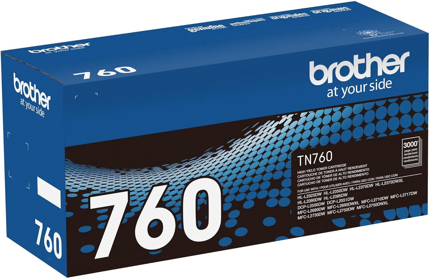Brother Original TN760 High-Yield Black Toner Cartridge, Higher Yield for Value, Original Toner Replacement cartridges, Toner for Brother Laser Printers HL-L2395DW DCP-L2550DW, MFC-L2750DW, and More