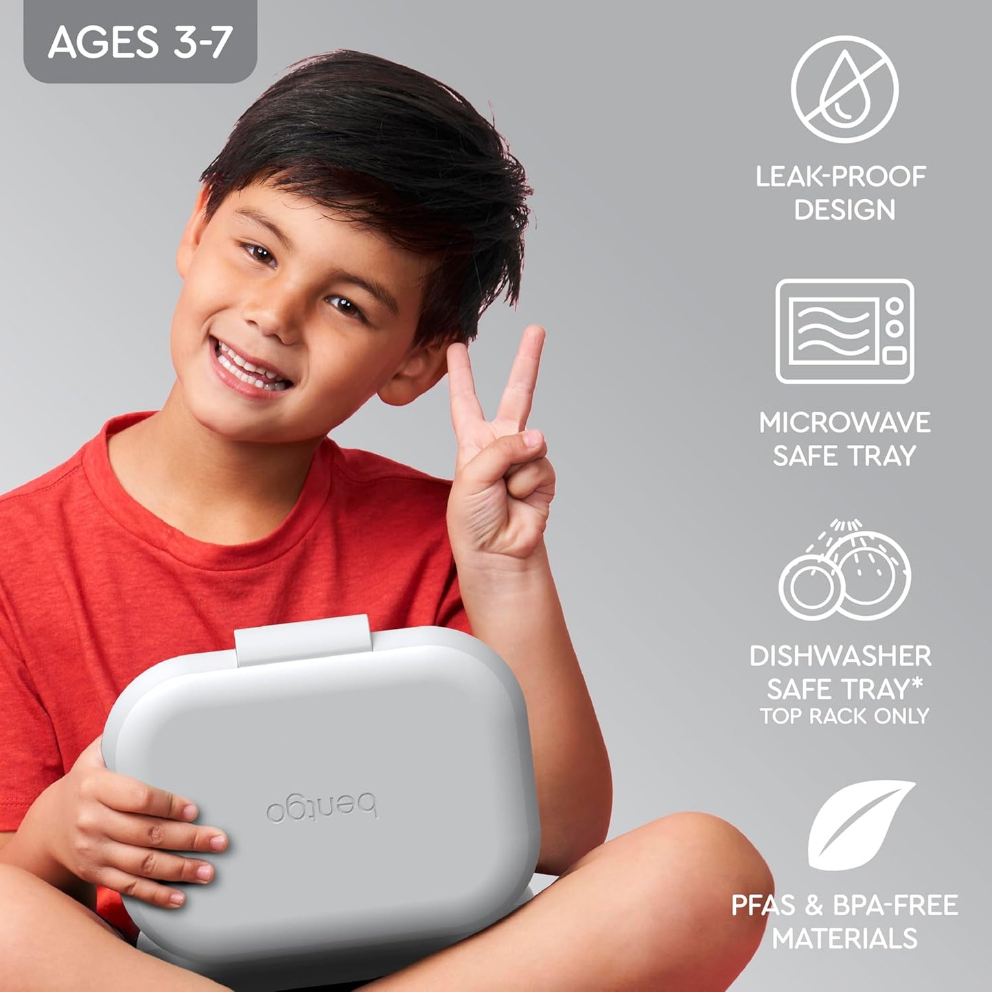 Bentgo Chill Kids Leak-Proof Lunch Box - 4-Compartment Bento Box with Built-In Ice Pack, 3.3 Cup Capacity, PFAS & BPA-Free, Microwave & Dishwasher Safe, Ideal Size for Ages 3 to 7 (Aqua)