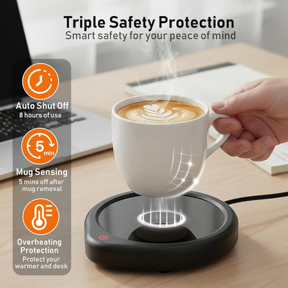 Coffee Mug Warmer for Desk with Auto Shut Off, Coffee Cup Candle Wax and Electric Beverage Tea Milk Warmer Heating Plate