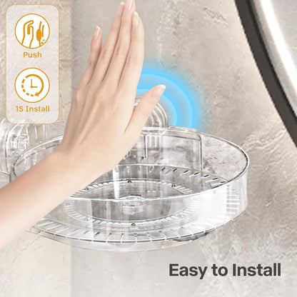 360° Rotating Corner Shower Caddy with Strong Suction Cups, Waterproof Bathroom Organizers and Storage Accessories, Easy to Install and Removable Shower Shelves for Vanity Kitchen Home