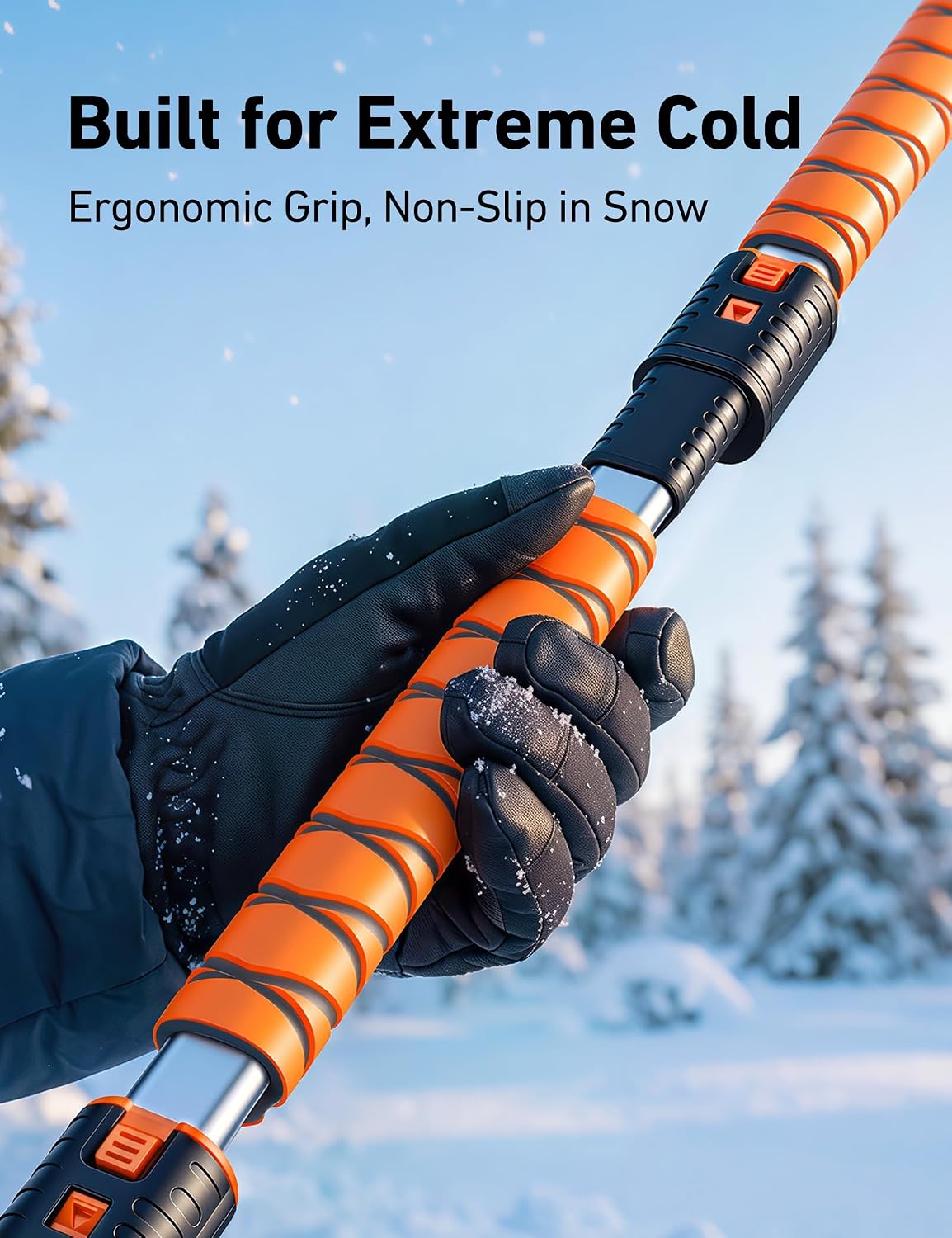 AstroAI 46" Extendable 2-in-1 Snow Brush & Ice Scrapers for Car Windshield