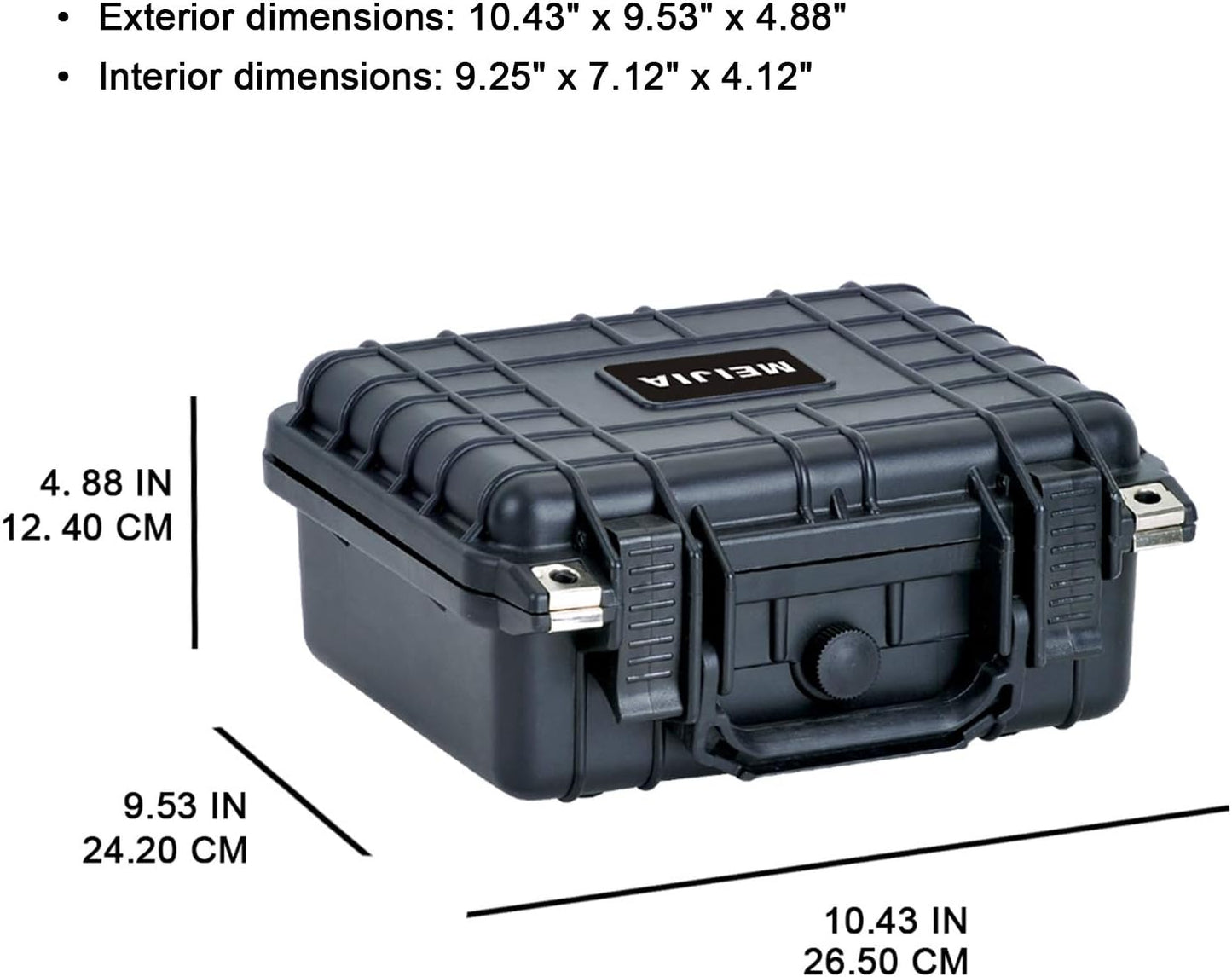 MEIJIA Portable All Weather Waterproof Protective Hard Case,Camera Case with Customizable Fit Foam,Fit Use of Drones, Camera, Equipments, 10.62inchx9.68inchx 4.87inch (Orange)