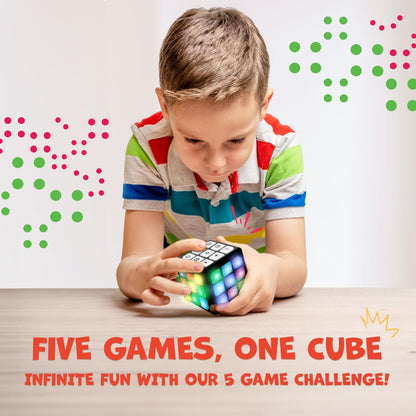 Winning Fingers Flashing Cube Electronic Memory & Brain Game | 4-in-1 Handheld Game for Kids | Fun Gift Toy for Kids Ages 6-12 Years Old