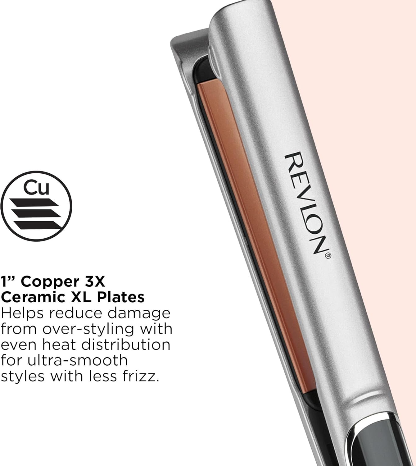 Revlon Salon Straightening and Curling Copper Flat Iron, 1 Inch