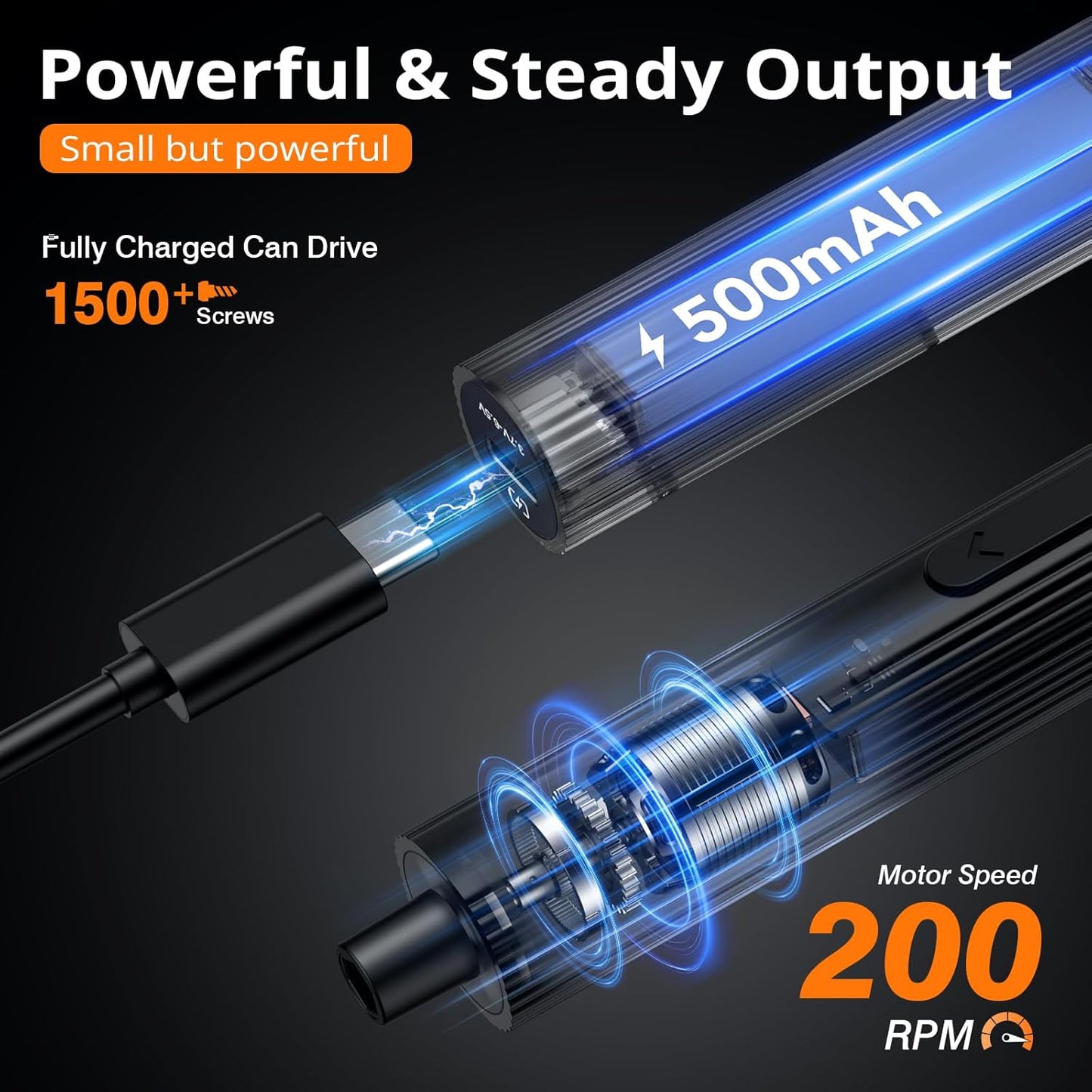 JOREST 155-in-1 Mini Electric Screwdriver Set – Cordless Precision Power Screwdriver with 5 Torque Levels (0.15–0.75 N·m), LED Light, Rechargeable Repair Tool Kit - PuriLite