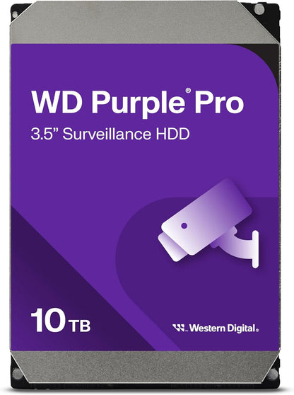 Western Digital 10TB WD Purple Pro Surveillance Internal Hard Drive HDD - SATA 6 Gb/s, 512 MB Cache, 3.5" - WD102PURP