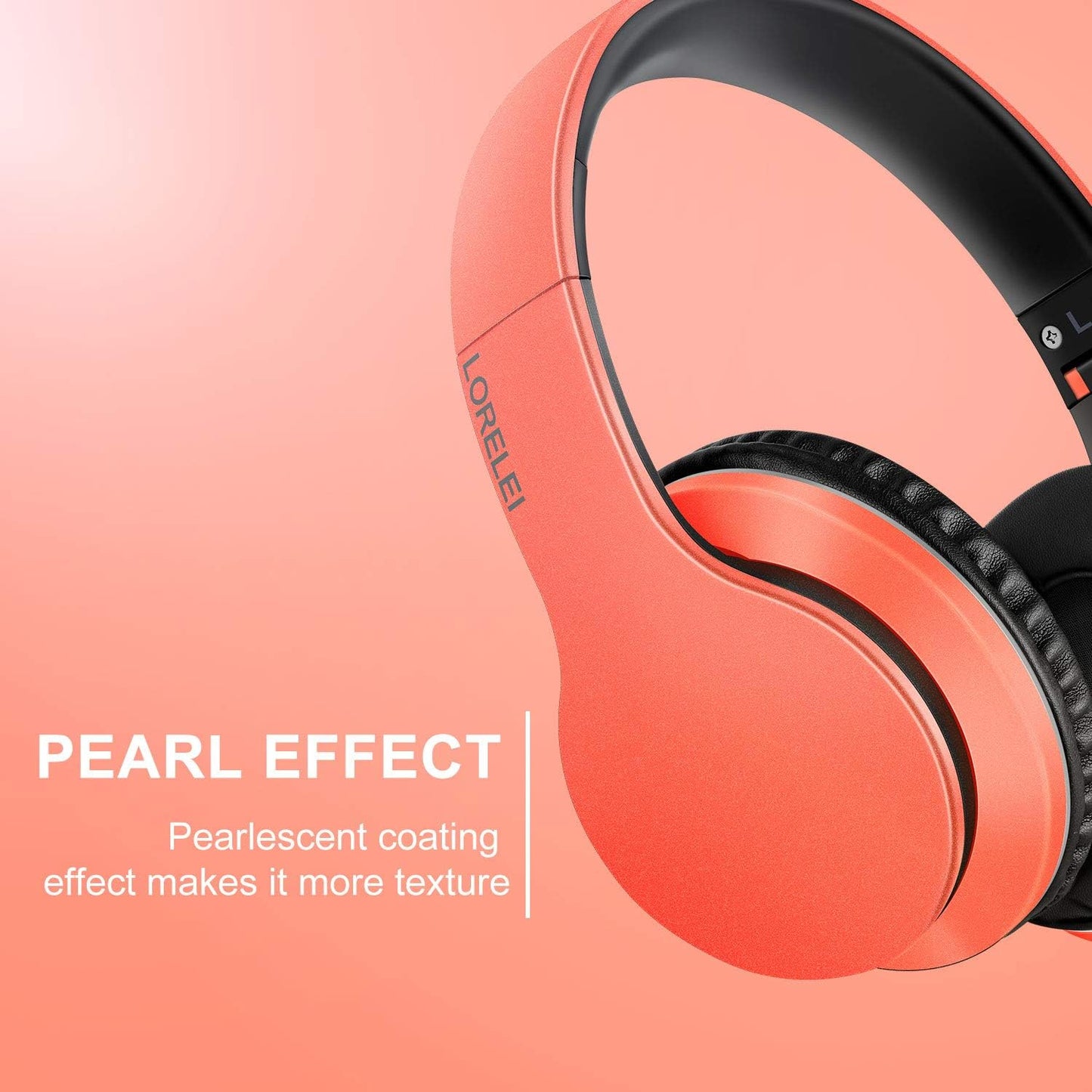 LORELEI X6 Over-Ear Wired Stereo Bass Headphones with Microphone, Lightweight, Foldable & Portable with 1.45M No-Tangle for Smartphone, Tablet, MP3/4, Space Black