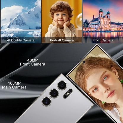 Unlocked Cell Phones Smartphone Unlocked Phones 8+256GB 6.8" HD Screen Dual SIM 108MP+48MP Camera and Built-in Pen (Violet)