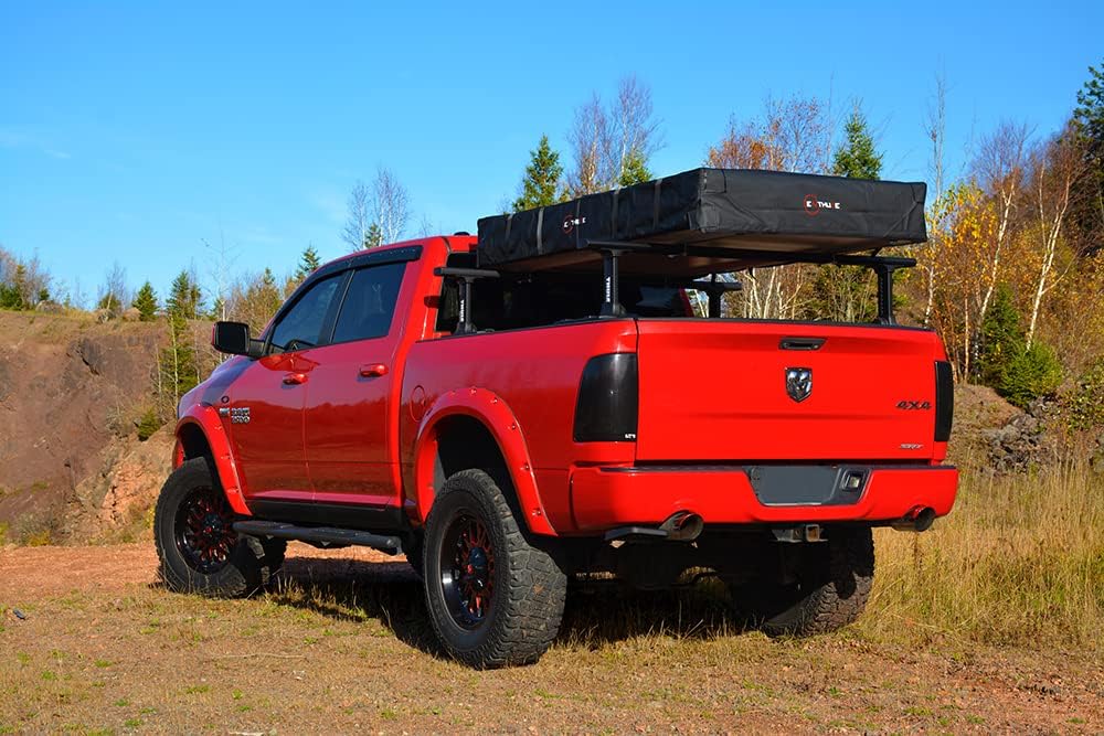 Enthuze 4 Person Rooftop Tent | Waterproof Hard Base Roof Tent for Trucks, SUVs & Trailers with Mattress & Aluminum Base