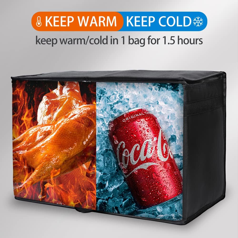 Purilite Select™ Insulated Food Delivery Bag – Extra Large Thermal Carrier for Hot &amp; Cold Food Transport