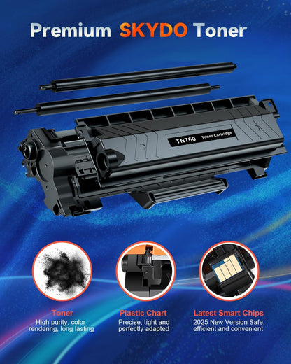 [with CHIP] TN760 Toner Cartridge Replacement for TN 760 TN-760 TN730 Toner Compatible with DCP-L2550DW MFC-L2710DW HL-L2370DW HL-L2390DW MFC-L2750DW HL-L2390DW HL-L2350DW (2 Black)