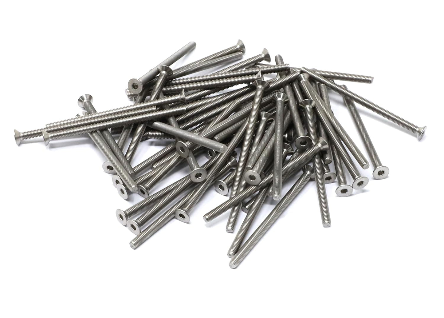 iexcell 5 Pcs M8 x 80mm Thread Pitch 1.25 mm Stainless Steel 304 Hex Socket Flat Head Cap Screws Bolts Kit