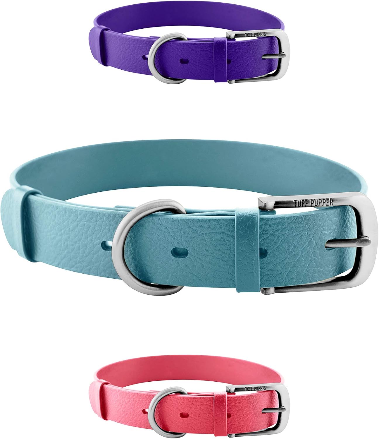 Tuff Pupper Classic Heavy Duty Dog Collar | 10x Stronger Than Leather | 100% Waterproof & Odor Proof Dog Collar | Tough Rust-Proof All Metal Hardware