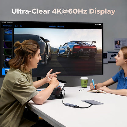 UGREEN Revodok Pro 106, USB C Hub 6 in 1 with 4K 60Hz HDMI, 10Gbps USB-C 3.2 & USB-A 3.2, 100W Power Delivery, Aluminum Case, Compatible with MacBook Pro/Air, iPad Pro, Thinkpad and More