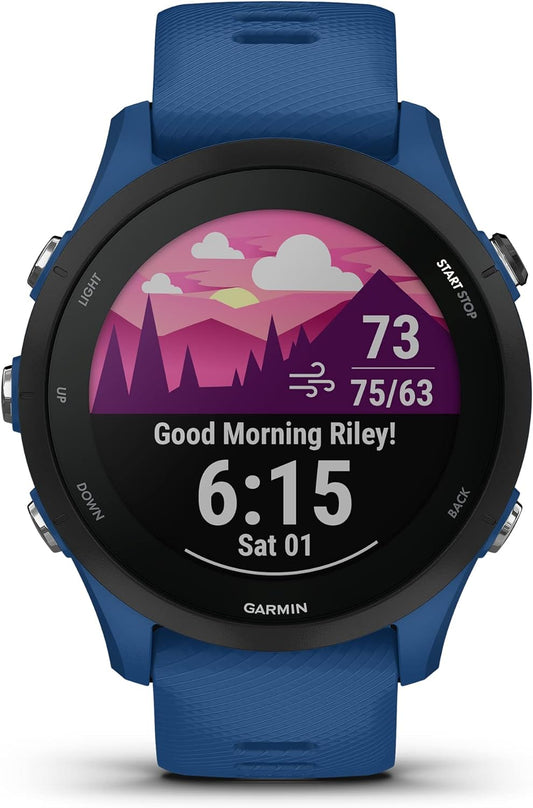 Garmin Forerunner® 255, GPS Running Smartwatch, Advanced Insights, Long-Lasting Battery, Tidal Blue (Renewed)