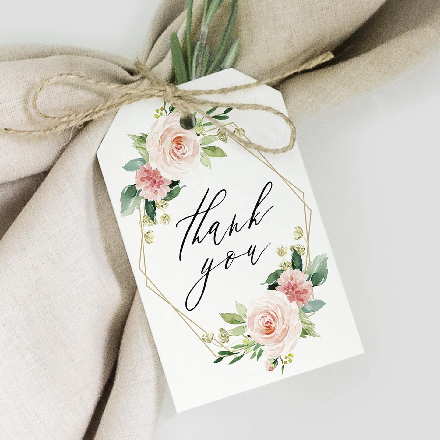 Bliss Collections Thank You Cards - Cards for Weddings, Receptions, Bridal Showers, Baby Showers, Graduations, Special (Rustic Greenery - 25 pieces)